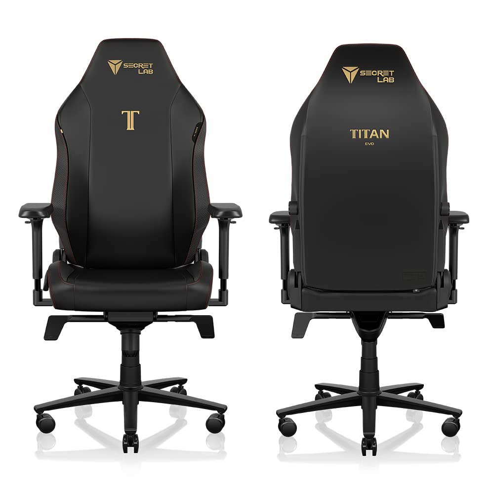 Secretlab Titan Evo Stealth Gaming Chair - Reclining - Ergonomic & Comfortable Computer Chair with 4D Armrests - Magnetic Head Pillow & 4-Way Lumbar Support - Small - Black - Leatherette
