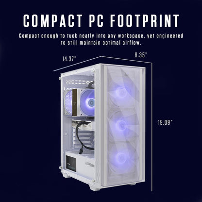 ZOTAC MEK Gaming PC Desktop, NVIDIA GeForce RTX 5060 8GB GDDR7, AMD Ryzen 5 9600X Up to 5.4GHz, 16GB DDR5, 1TB NVMe SSD, 650W 80+ Gold PSU, WiFi 6E, Bluetooth 5.3, Windows 11 Home, White
