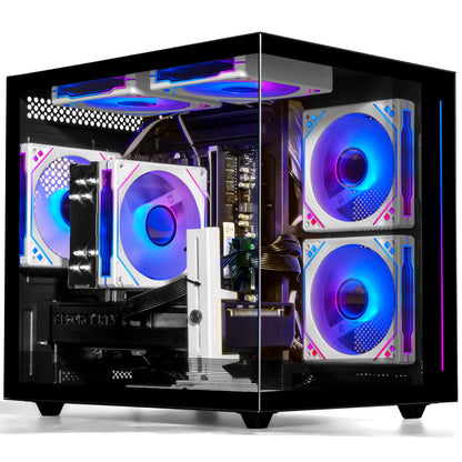 WIWB Gaming PC Desktop Ryzen 7 5700X, GeForce RTX 5060, 16GB DDR4 RAM, 1TB NVME SSD, Prebuilt Tower Computer for Gaming, Home VR (Black)
