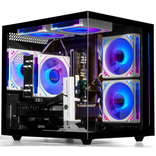 WIWB Gaming PC Desktop Ryzen 7 5700X, GeForce RTX 5060, 16GB DDR4 RAM, 1TB NVME SSD, Prebuilt Tower Computer for Gaming, Home VR (Black)