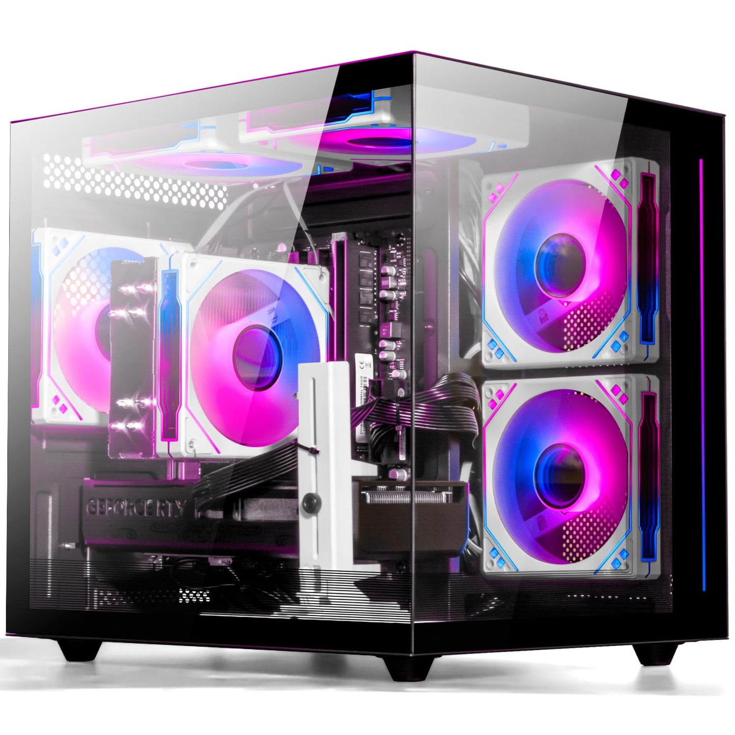 WIWB Gaming PC Desktop Ryzen 7 5700X, GeForce RTX 5060, 16GB DDR4 RAM, 1TB NVME SSD, Prebuilt Tower Computer for Gaming, Home VR (Black)